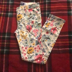 Girls Floral Rockstar Jeggings